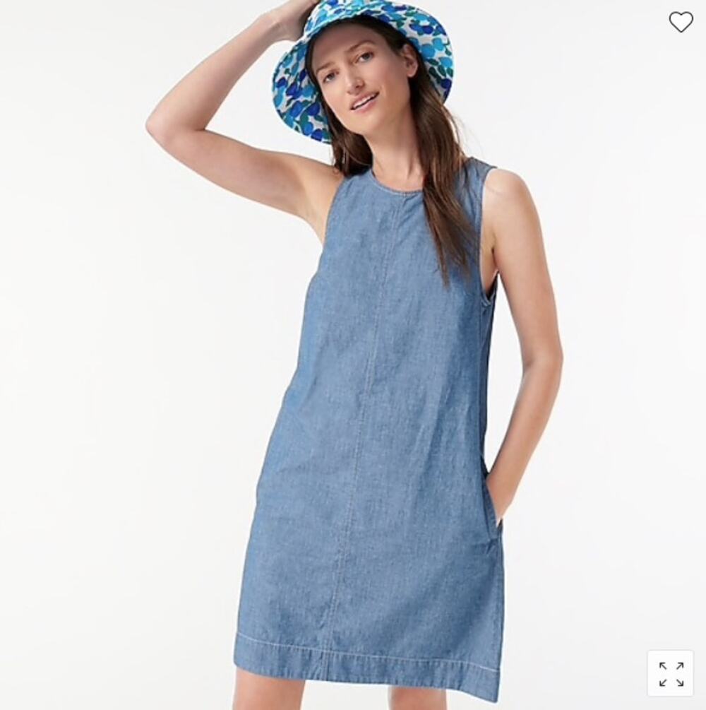 J.CREW Button-back chambray shift dress AW338